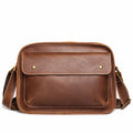 Sarah Express Men's Cowhide Leather Casual Shoulder Bag Brown