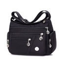 Sarah Express Multi-Layer Nylon Messenger Bag Black