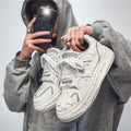 Sarah Express Men's Casual Mesh Panel Sneakers White
