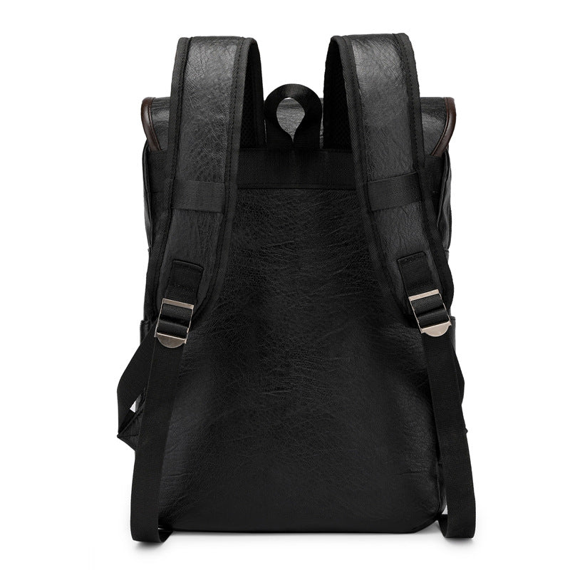 Sarah Express Waterproof PU Leather Student Laptop Backpack