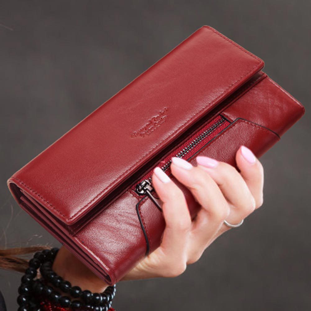 Sarah Express RFID Blocking Cowhide Leather Women's Wallet