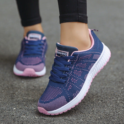 Sarah Express Breathable Mesh Lace-Up Walking Sneakers
