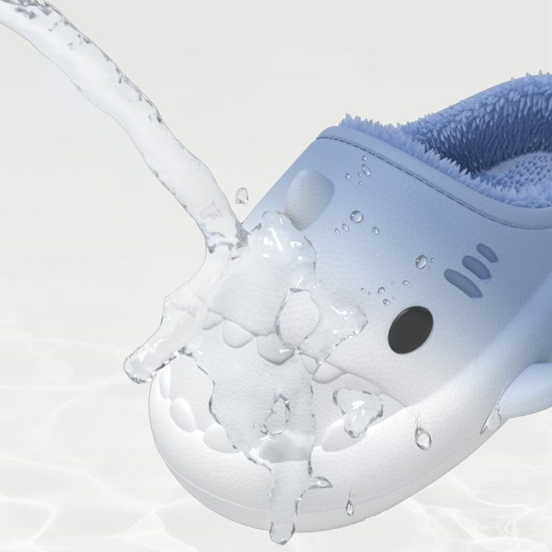 Sarah Express Waterproof Gradient Shark Cotton Slippers