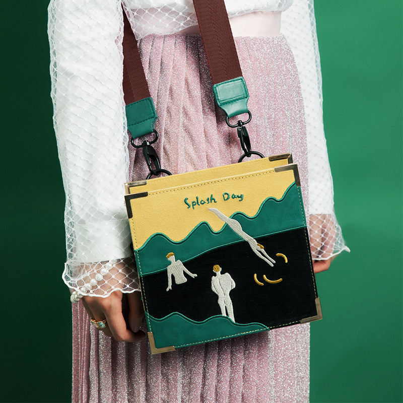 Sarah Express Embroidered Vintage Messenger Bag