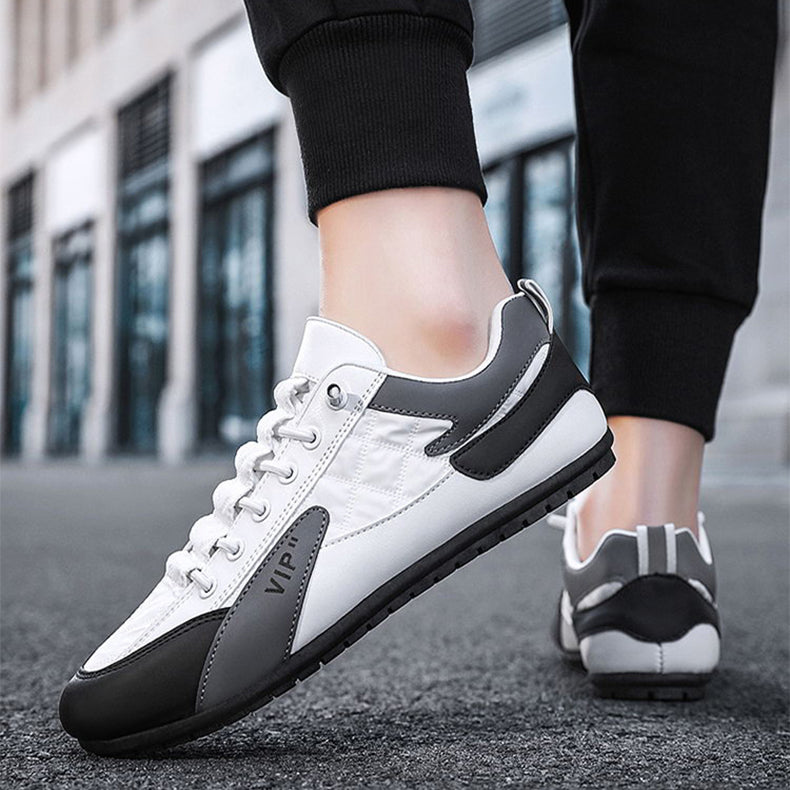 Sarah Express Men's Quilted Round Toe Flat Sneakers