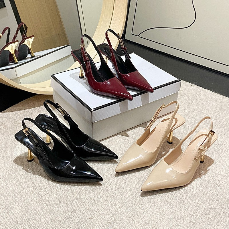 Sarah Express Pointed-Toe Stiletto Sandals Low Heel