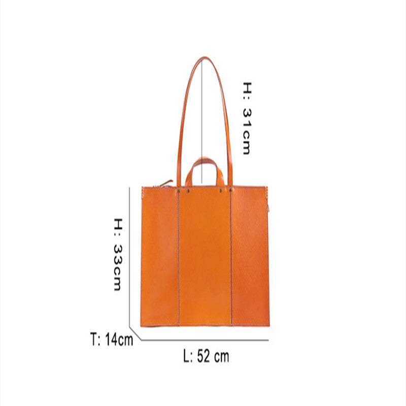 Sarah Express Retro Large Capacity Leather Tote Bag
