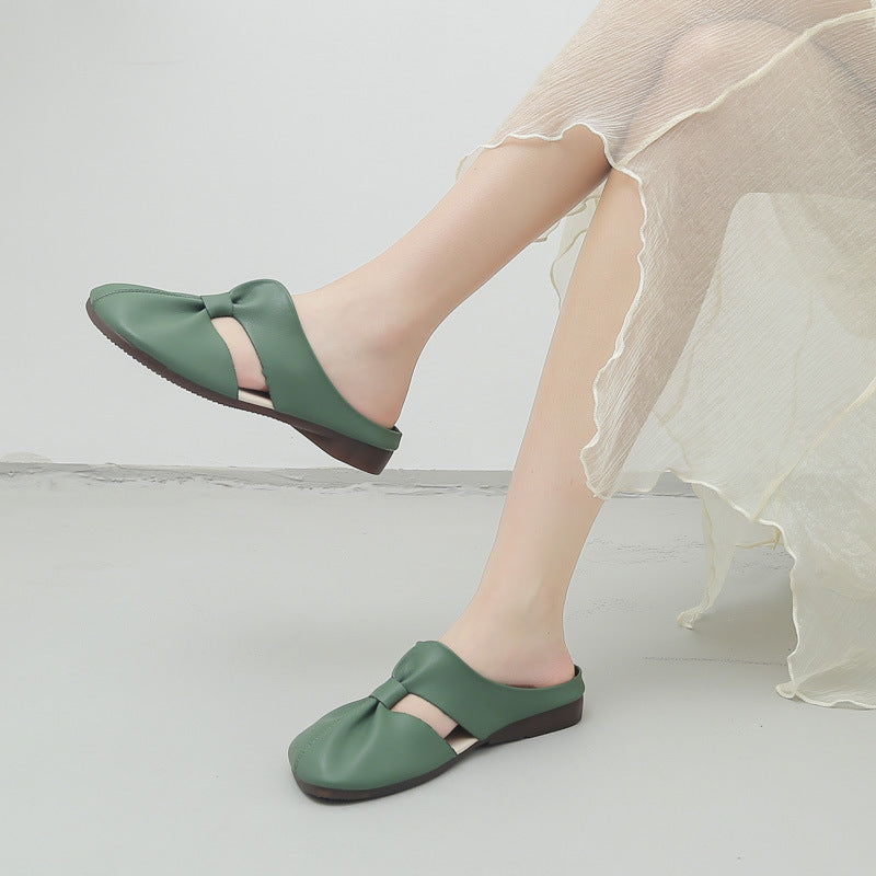 Sarah Express Women's Casual Closed-Toe Flat Mule Slippers