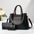 Sarah Express Elegant Three-Piece Structured Handbag Set Black