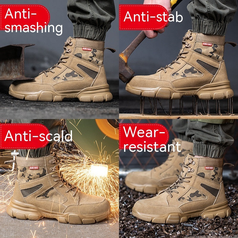 Sarah Express Insulated Suede Mid-Tube Work Boots