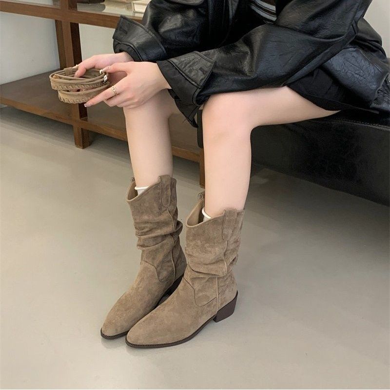 Sarah Express Women's British-Style Chunky-Heel Ankle Boots