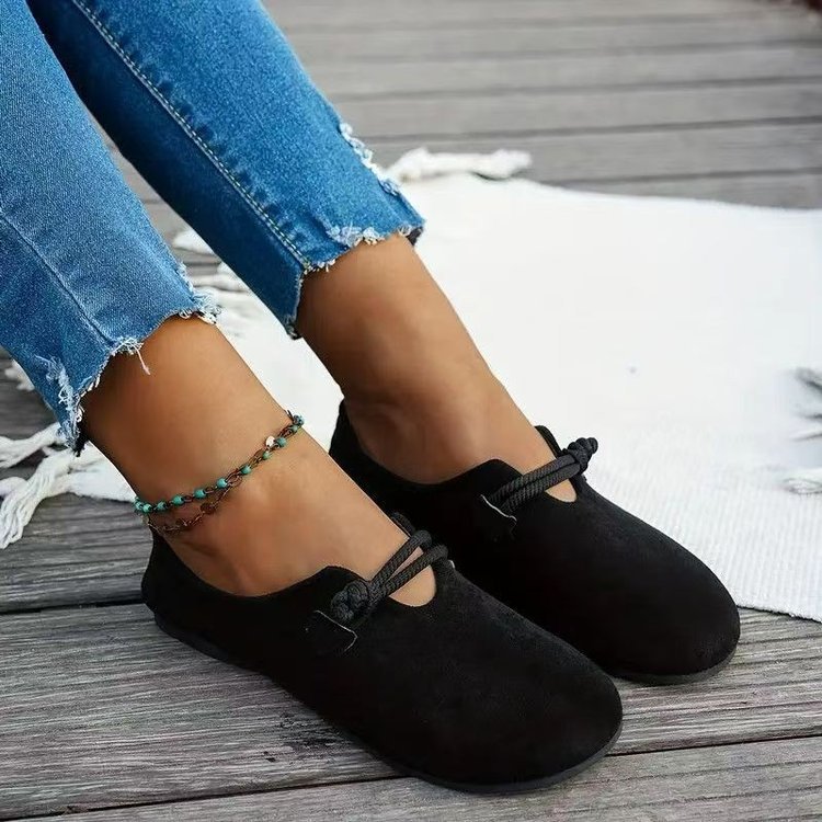 Sarah Express Women's Round Toe Suede Slip-On Flats