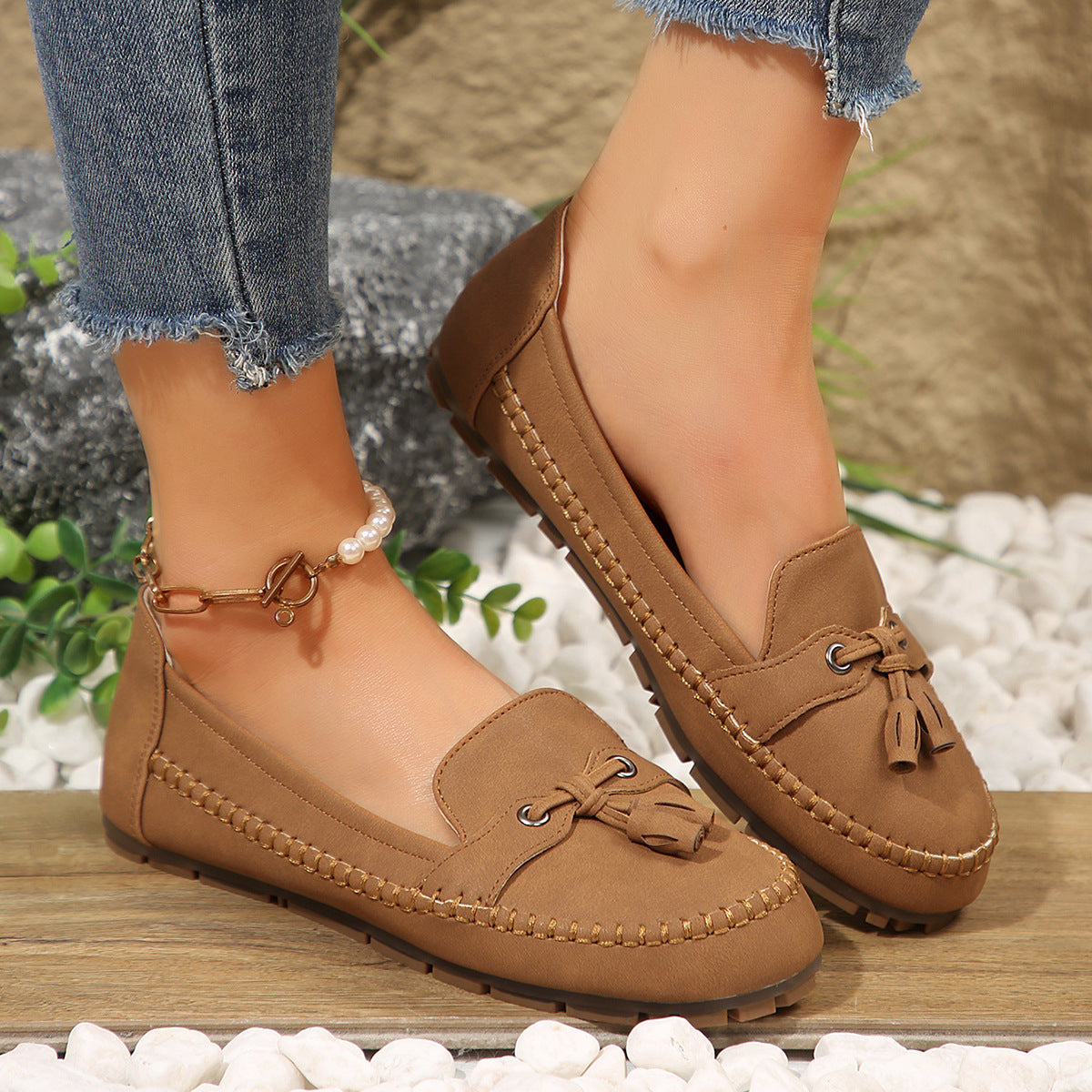 Sarah Express Round Toe Slip-On Comfort Flats