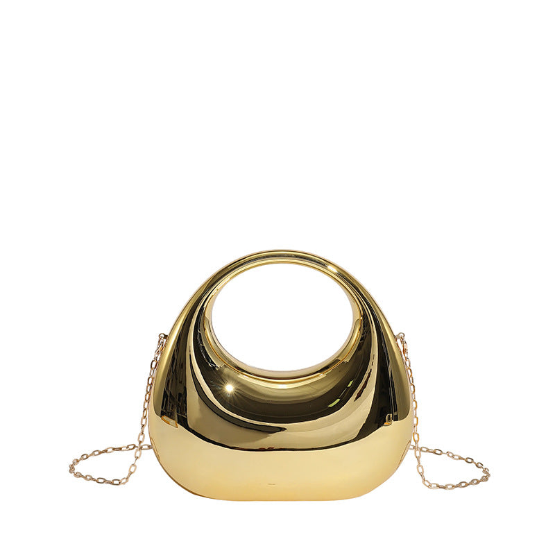 Sarah Express Moon Shaped Acrylic Box Evening Bag Gold