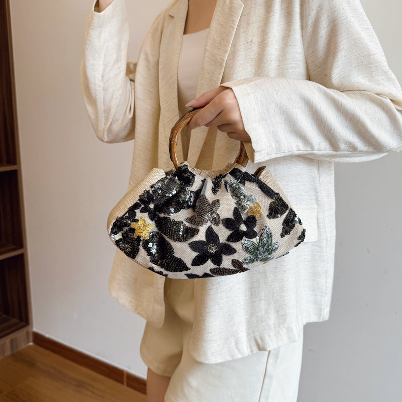Sarah Express Shell Shape Bamboo Handle Tote Bag