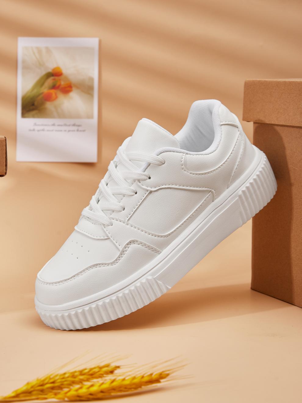 Sarah Express Solid Color Casual Low Top Sneakers