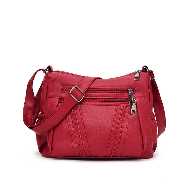Sarah Express Soft PU Leather Crossbody Shoulder Bag Red
