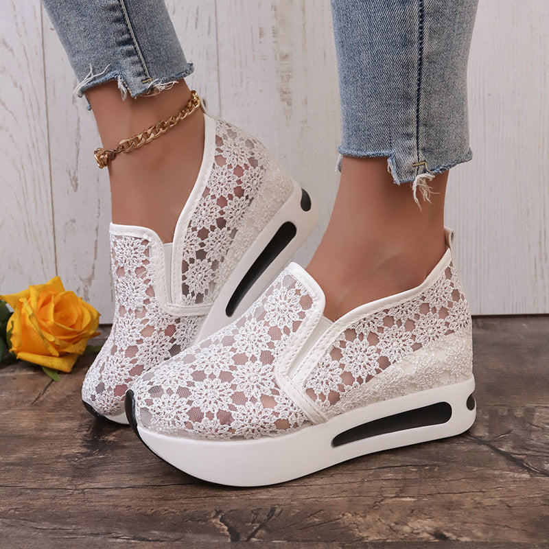 Sarah Express Lace Mesh Platform Slip-On Flats