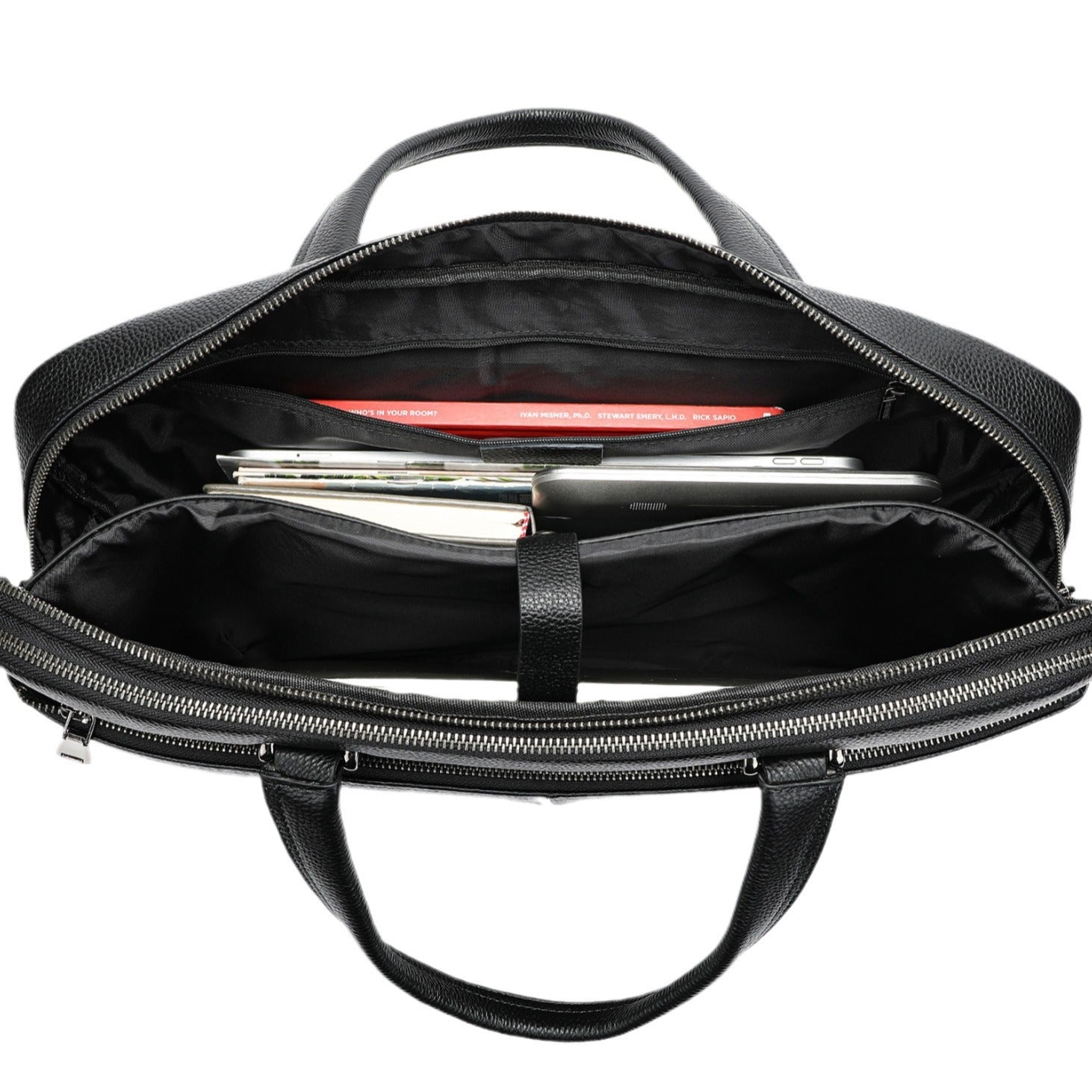 Sarah Express Structured Leather Laptop Briefcase for Business