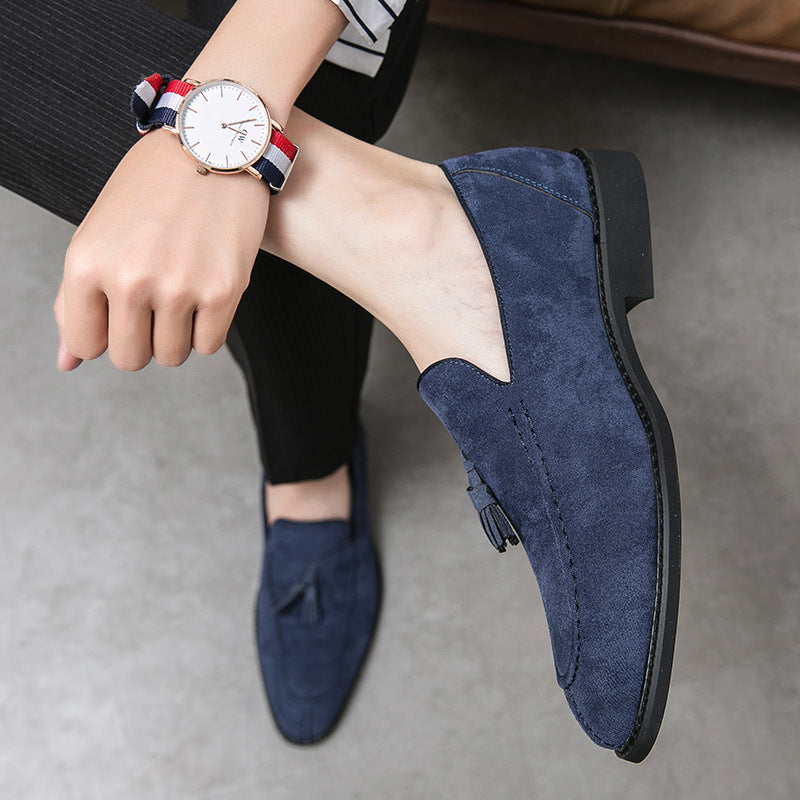 Sarah Express Unisex Suede Tassel Slip-On Flats