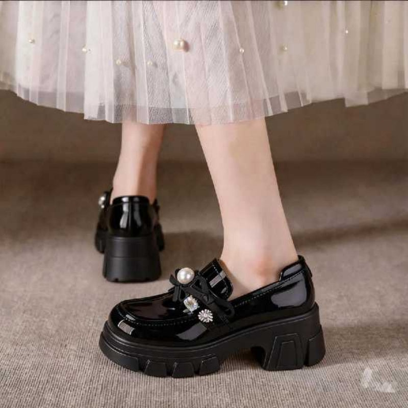 Sarah Express Platform Loafers With Pearl And Crystal