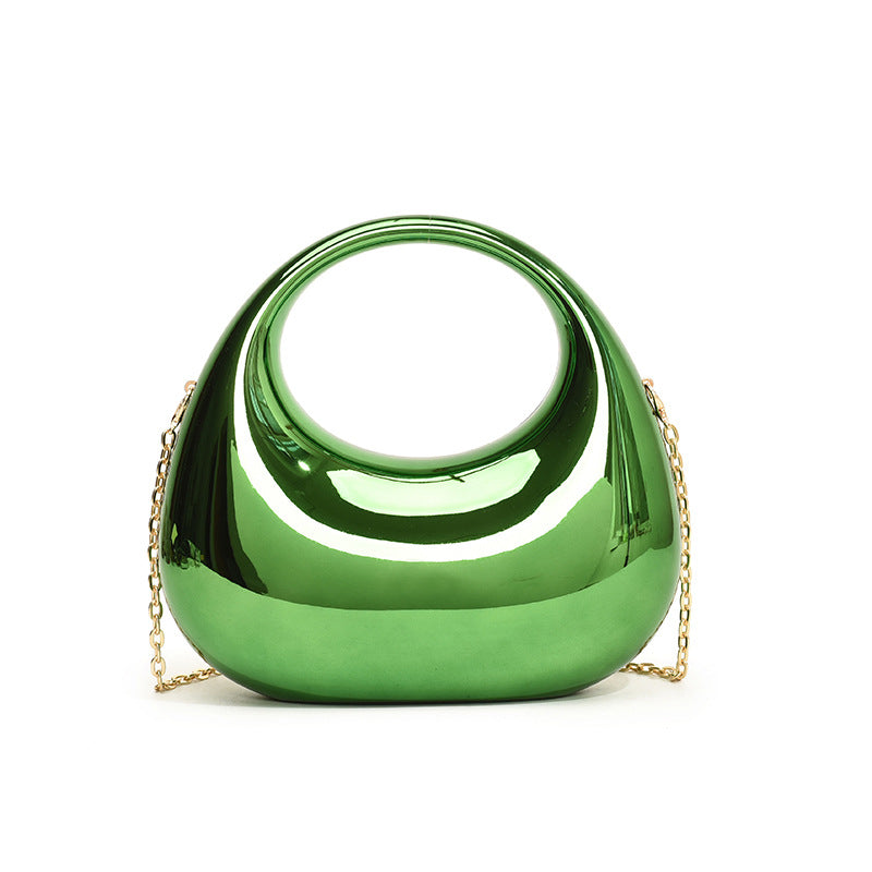 Sarah Express Acrylic Crescent Chain Shoulder Handbag Green