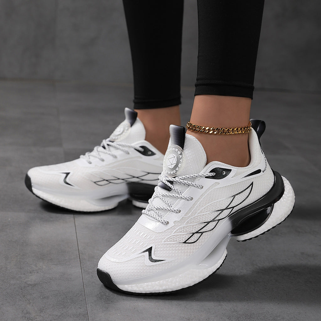 Sarah Express Lightweight Mesh Shock-Absorbing Athletic Sneakers White
