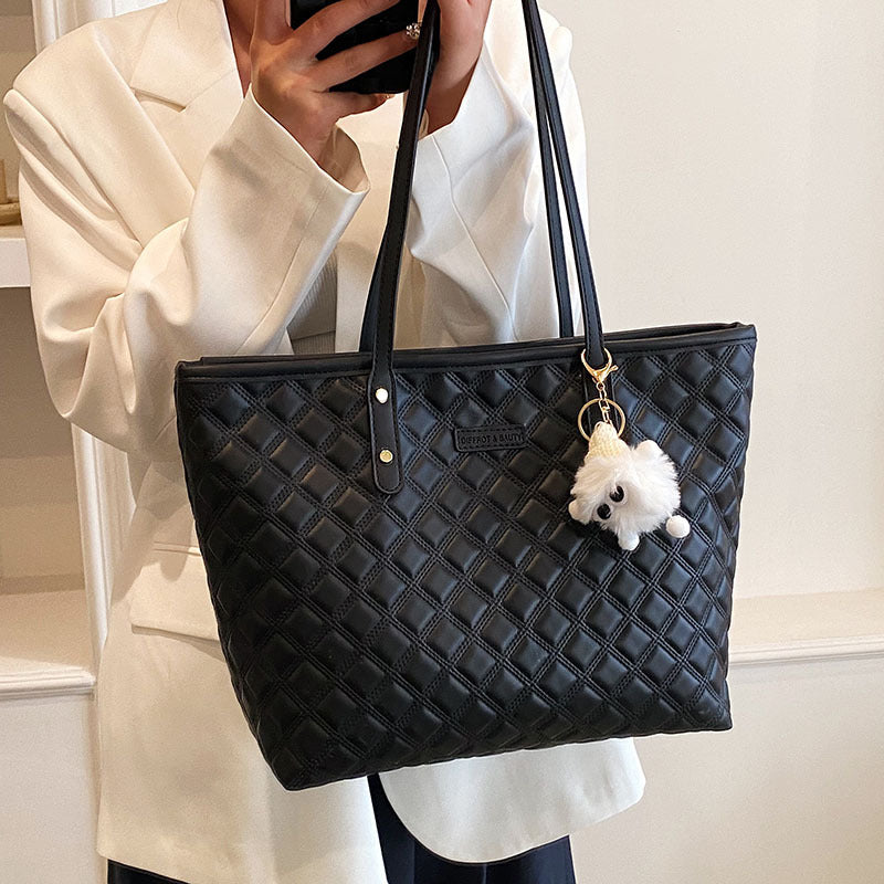 Sarah Express Diamond-Check Commuter Shoulder Bag