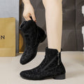 Sarah Express Women's Retro Suede Martin Ankle Boots Black Plus Velvet