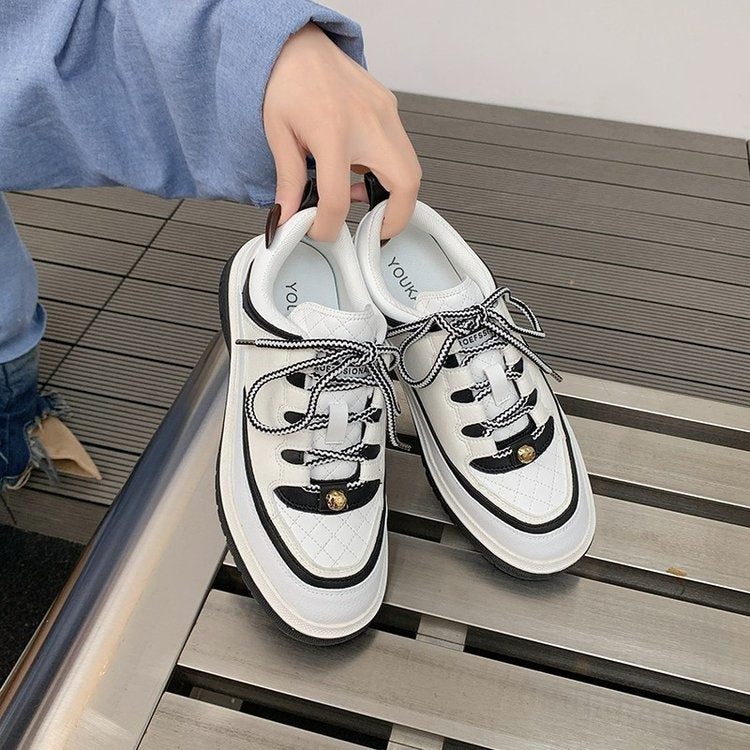 Retro Color Block Lace-Up Sneakers – lace-up detail alternate view 6