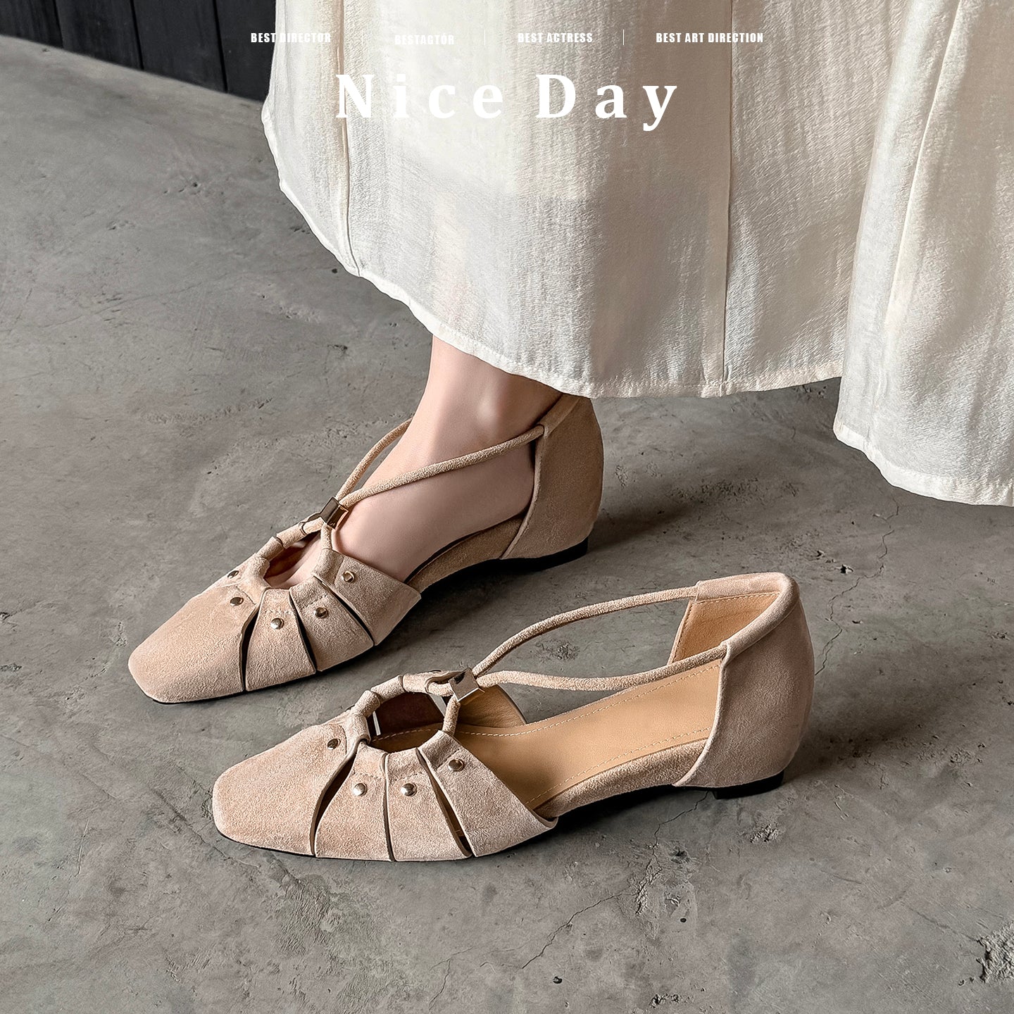 Sarah Express Woven Cage Leather Flat Sandals