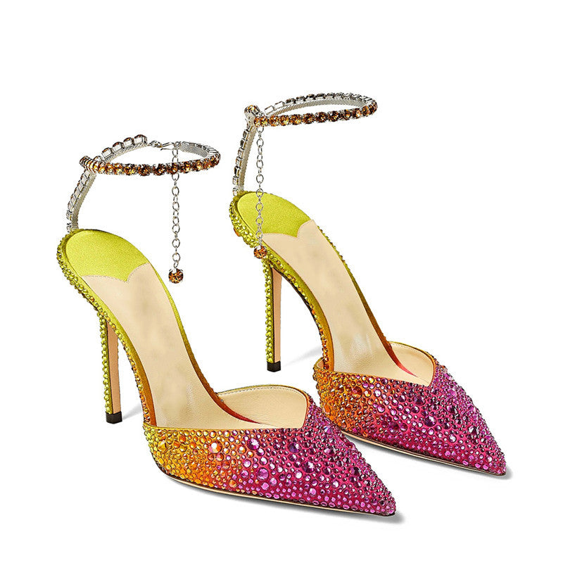 Sarah Express Rhinestone Ombre Stiletto Pointed Toe Heels 1