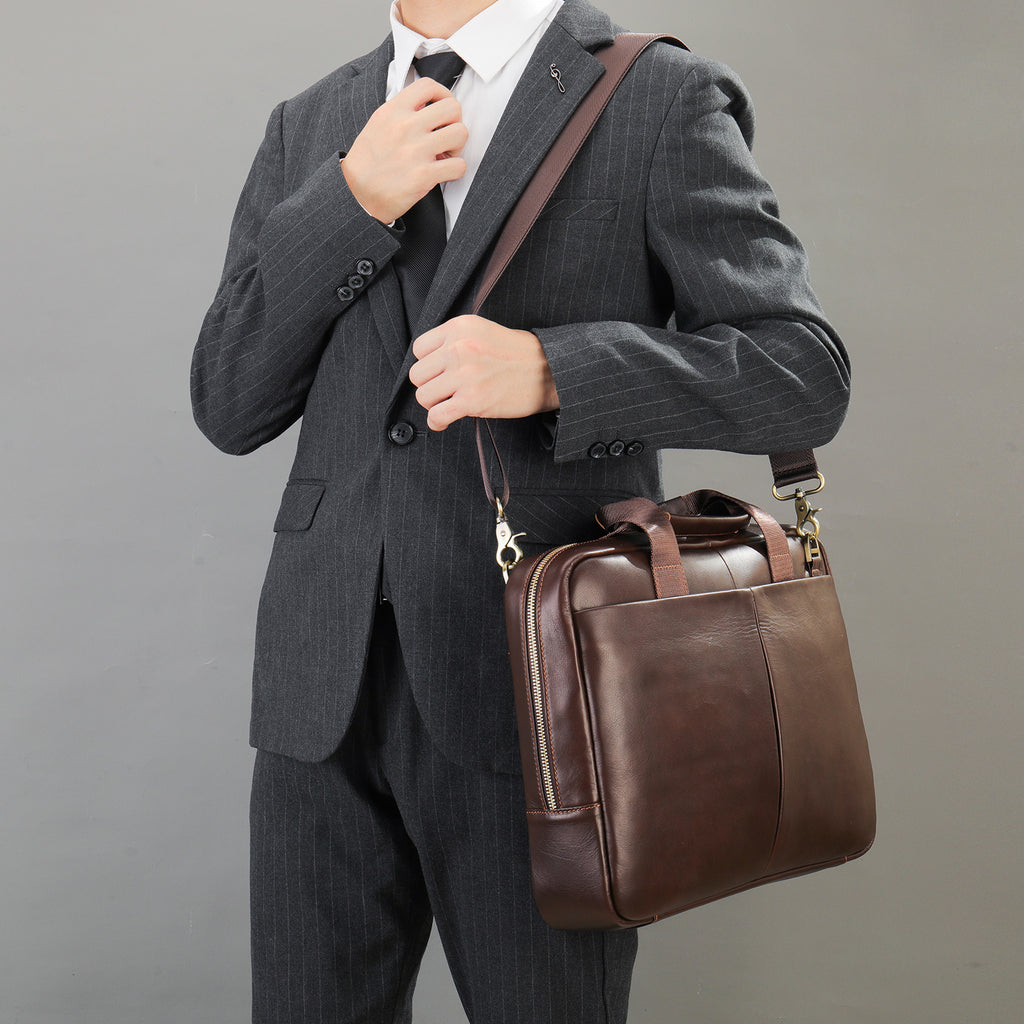 Sarah Express Structured Leather Laptop Handbag for Work