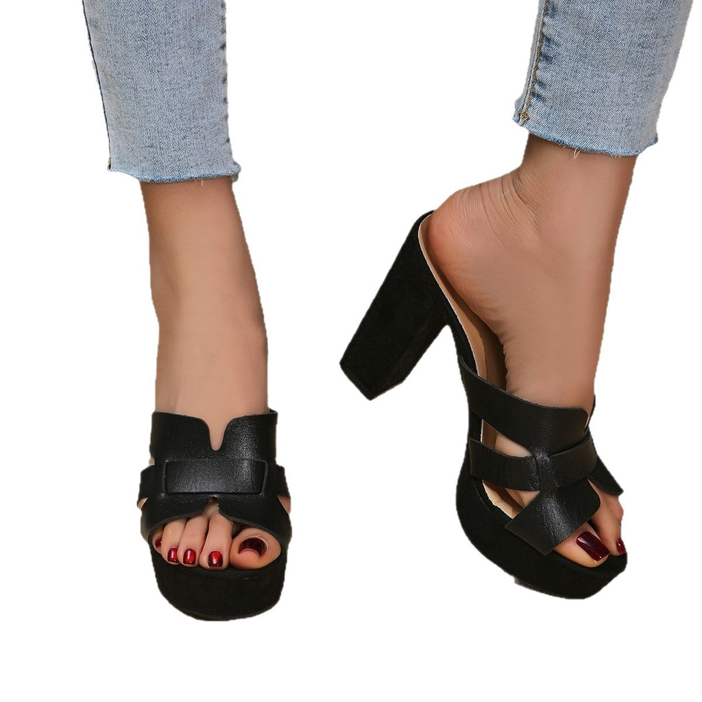 Sarah Express Fish-mouth Womens Chunky-heel Roman Sandals