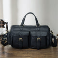 Sarah Express Retro Cowhide Leather Business Document Bag Black Litchi Grain