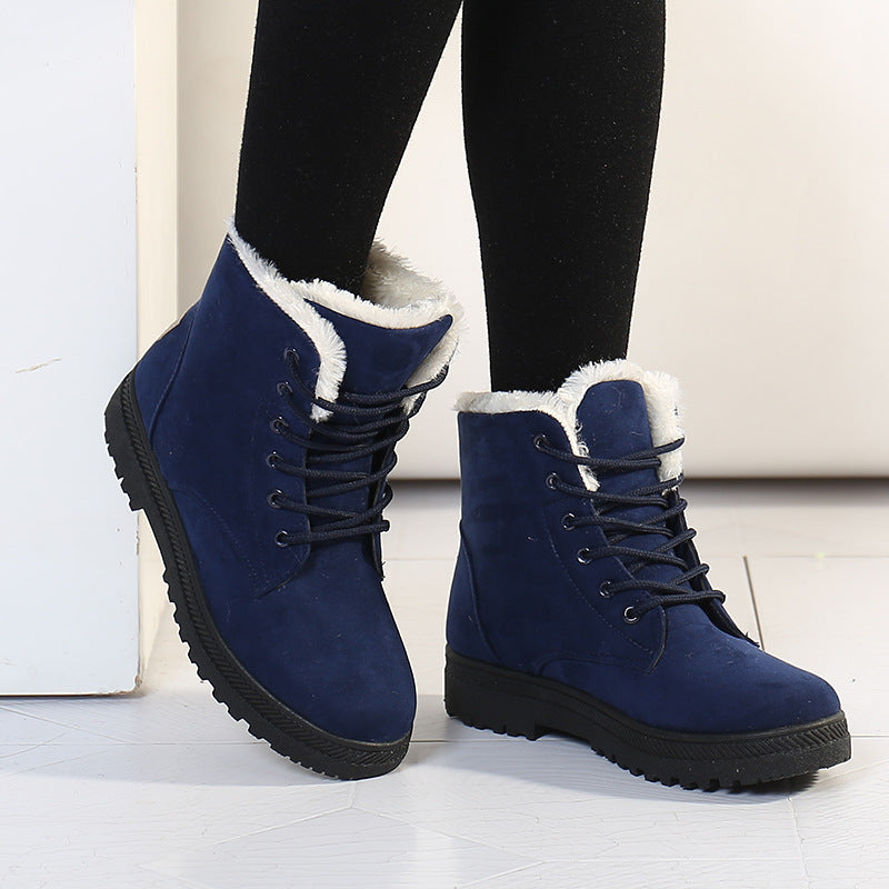 Sarah Express Women's Plush Lined Lace-Up Snow Boots