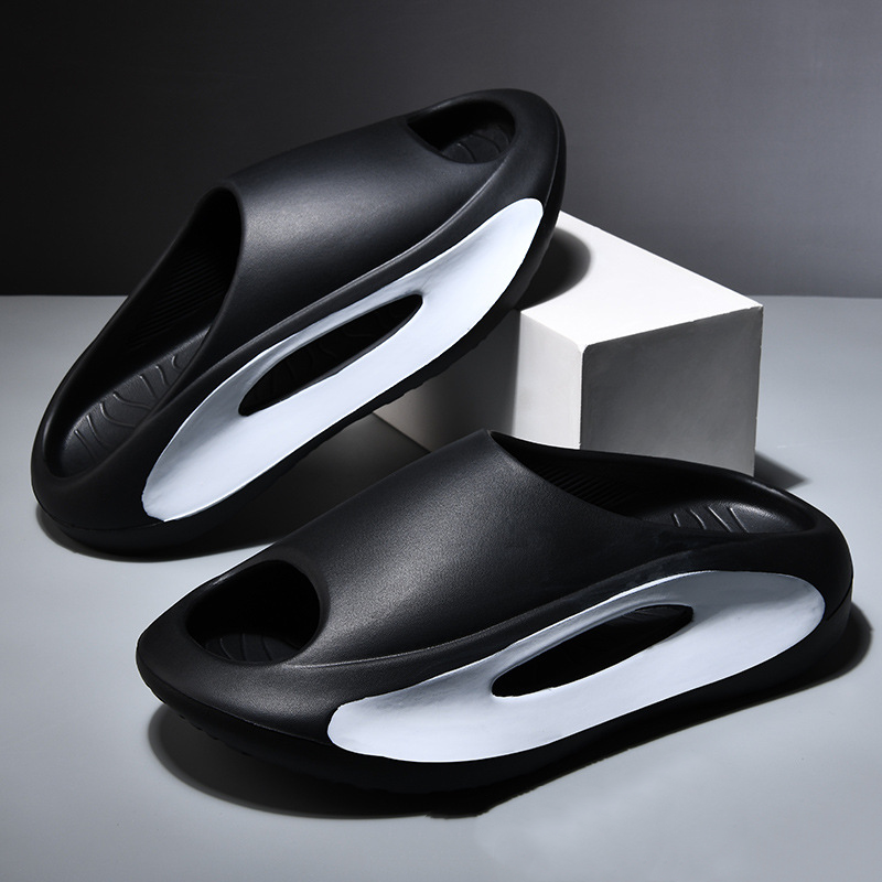 Sarah Express Unisex Peep Toe EVA Beach Slides Black A