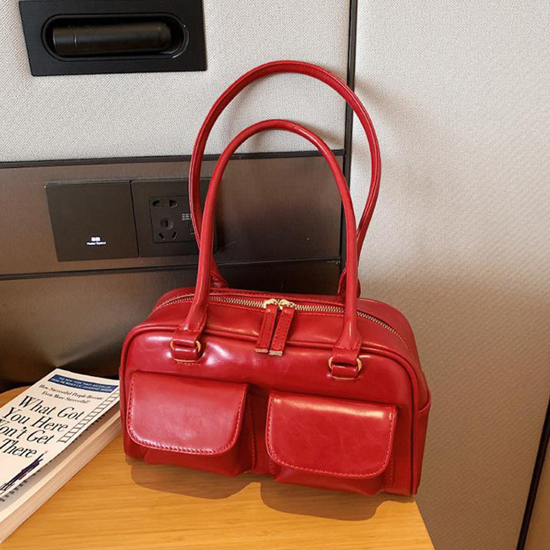 Sarah Express Multi-Pocket Structured Shoulder Handbag