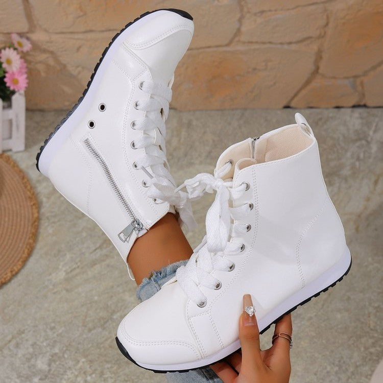 Sarah Express Women's Side-Zip Flat Ankle Boots