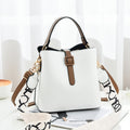 Sarah Express Structured Bucket Bag with Contrast Details White