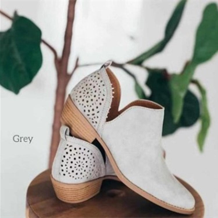 Sarah Express Pointed-Toe Low-Heel Martin Ankle Boots