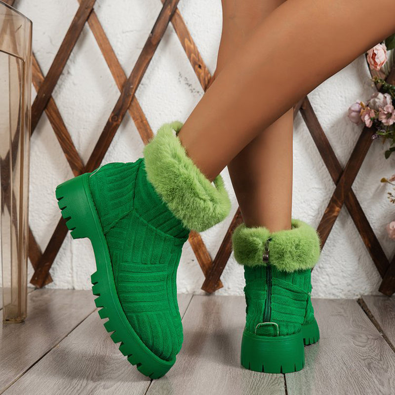 Sarah Express Plush Lined Thick Sole Ankle Boots