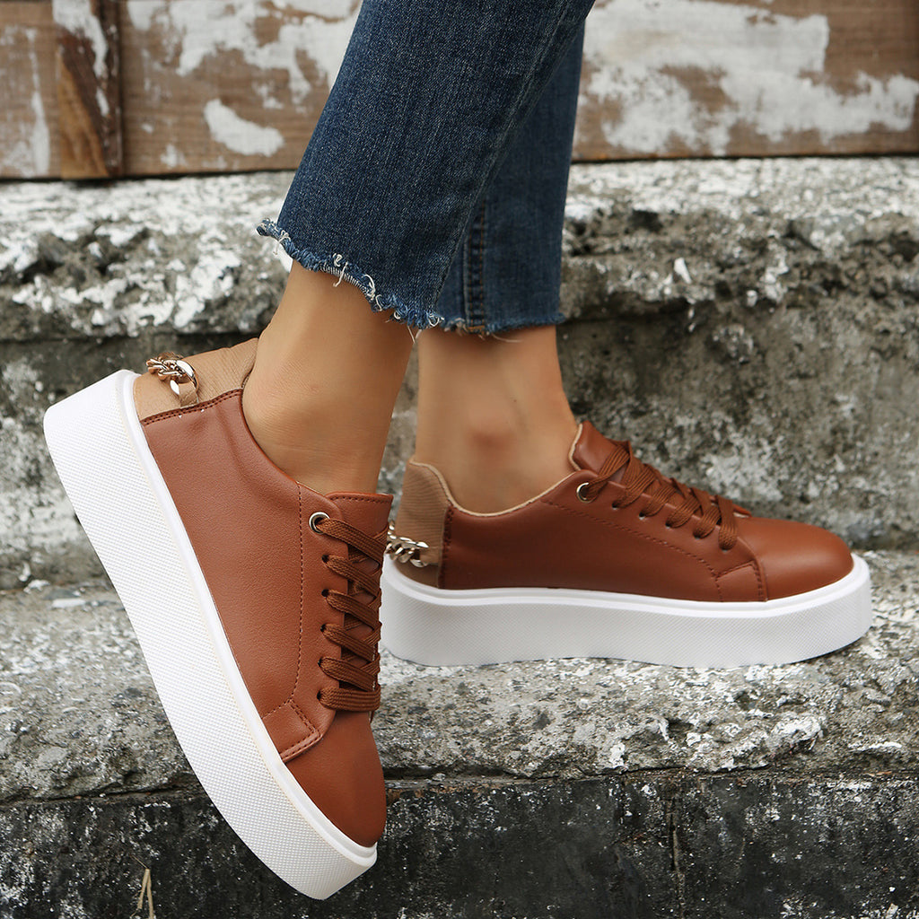 Sarah Express Casual Chain Detail Platform Sneakers