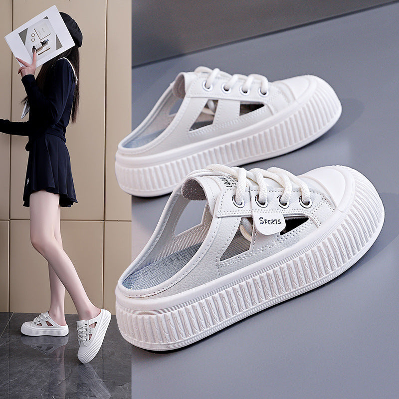 Sarah Express Women's Breathable Cutout Platform Slide Sneakers