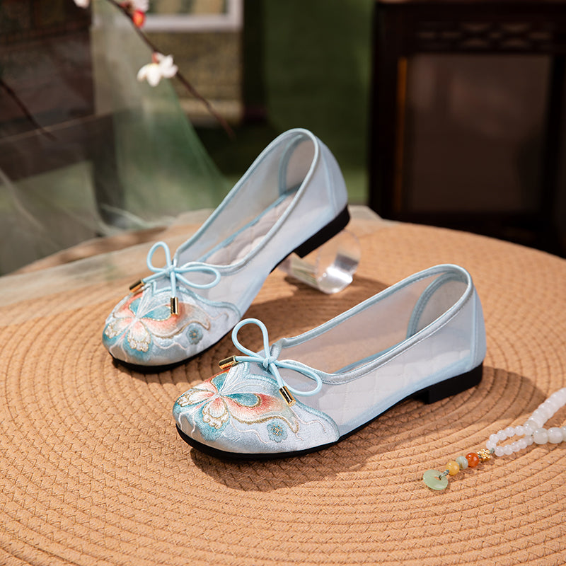 Sarah Express Butterfly Embroidered Mesh Breathable Flats