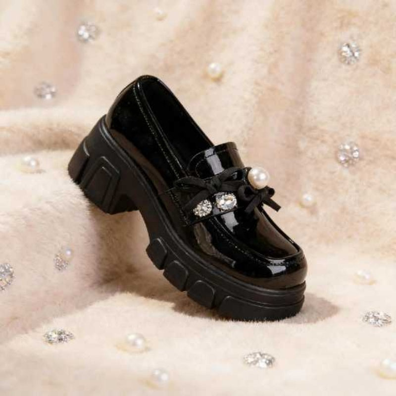 Sarah Express Platform Loafers With Pearl And Crystal