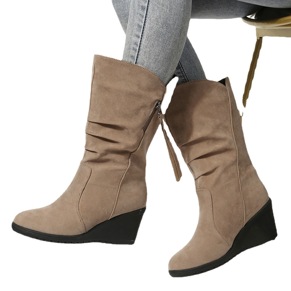Large Size Low Heel Round Toe Women's Martin Boots – product detail alternate view 5