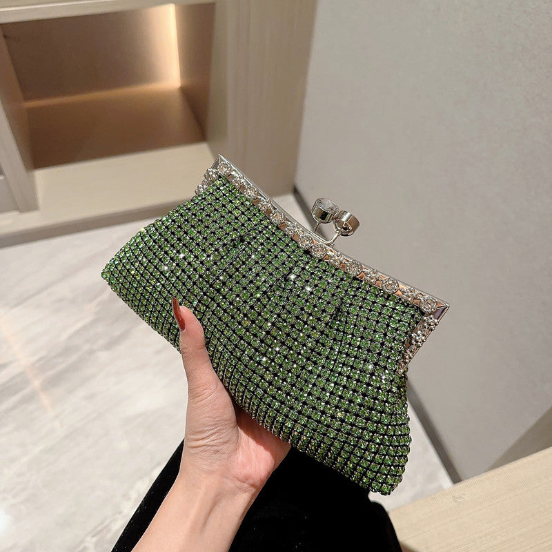Sarah Express Rhinestone Embellished Dumpling Dinner Clutch