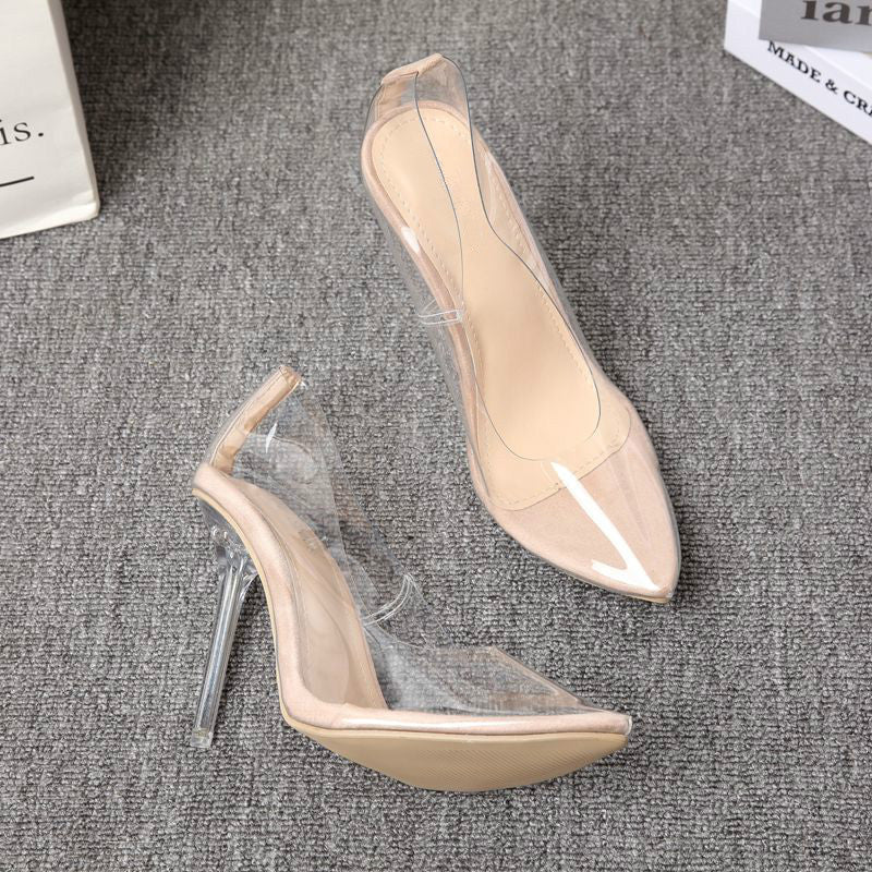 Sarah Express Transparent Pointed Toe Stiletto Pumps