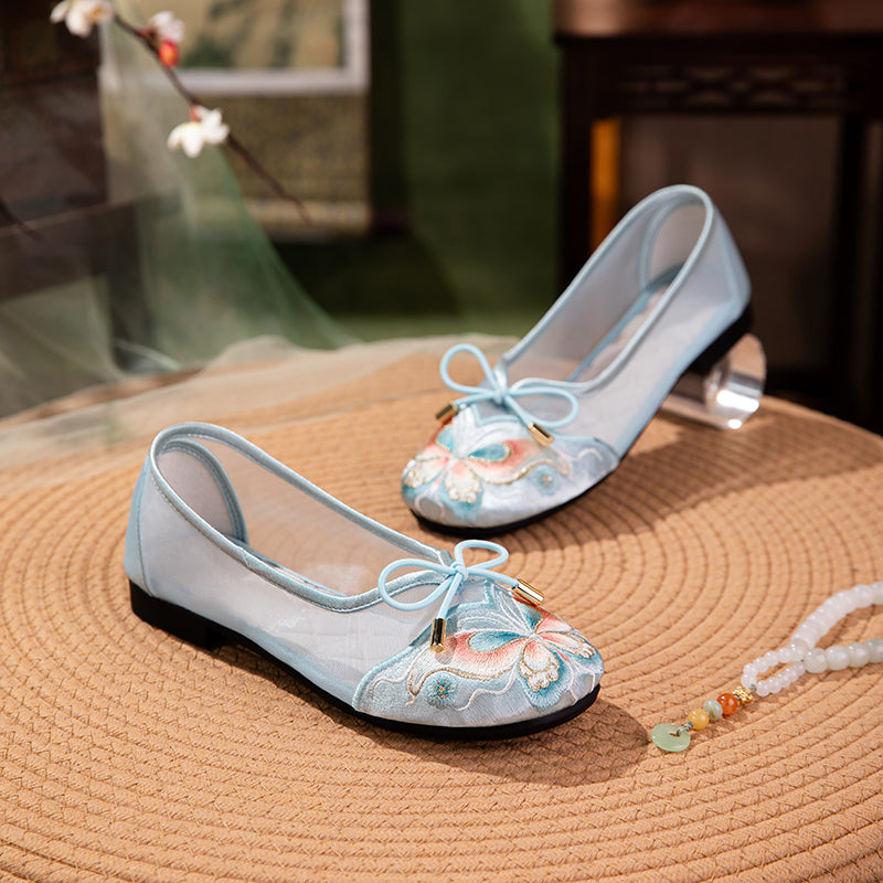 Sarah Express Butterfly Embroidered Mesh Breathable Flats